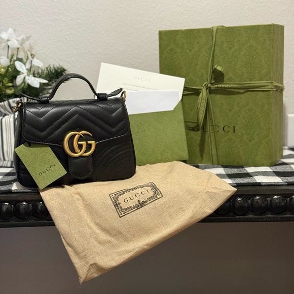 Authentic GUCCI Marmont mini top handle bag NEVER USED. *New pics added 12/24/24 - Picture 1 of 15
